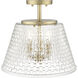 Saben 3 Light 15 inch Vintage Brass Semi-Flush Mount Ceiling Light